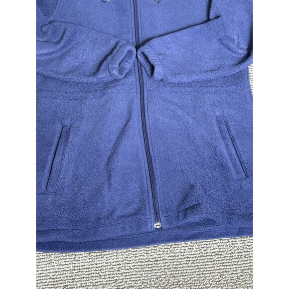 Lands' End Women's Fleece Full Zip Hooded Jacket Coat Size Small 6-8 Blue - Picture 3 of 9